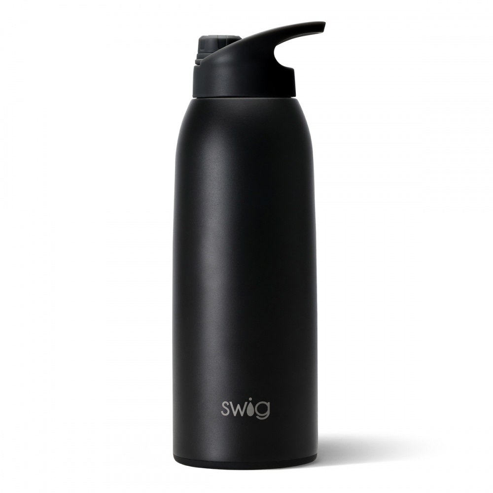Matte Black 1 Litre Sports Water Bottle By Swig Vibrant Home